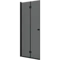 Scanbad foldedør 99x200cm sort/røgfarvet glas