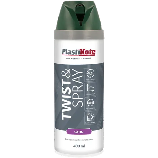 Plasti-Kote twist spraymaling 400 ml satin grøn
