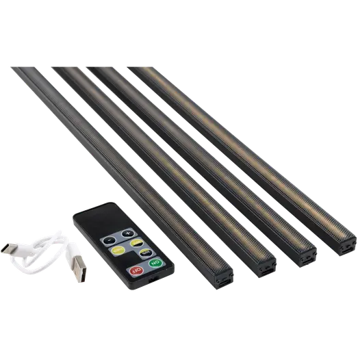 Fibrotech LED skinne sort 4 strk./pk