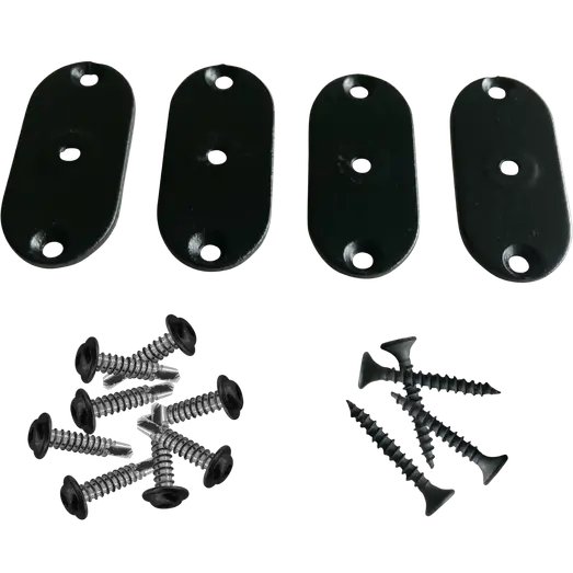 PLUS Original elementbeslag m/skruer t/stålstolpe sort