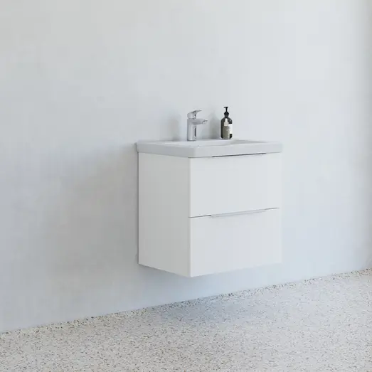 Scanbad Multo badmøbel m/Lazuli vask, 2 skuffer højglans hvid