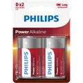 Philips Alkaline LR20 batteri 2 stk.