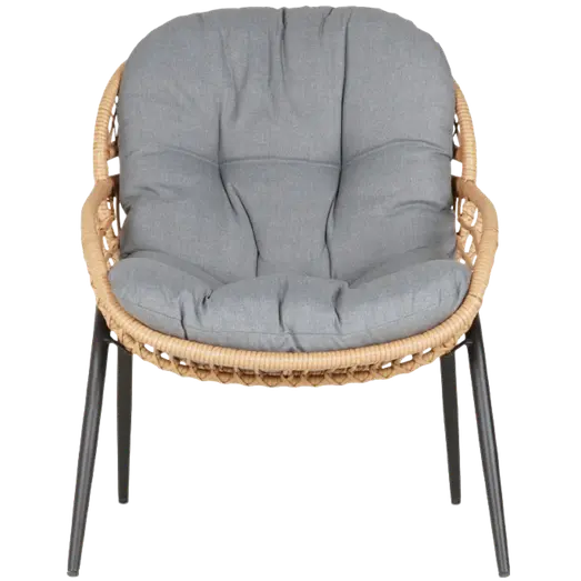 Claus havestol lys flet m/grå hynde