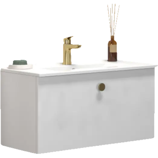 Scanbad Multo+ vaskeskab m/Amber mini vask 81 cm hvid