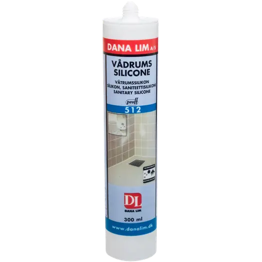 Dana proff vådrumssilicone 512 sort 300 ml