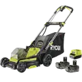 Ryobi RY18LMX40C-240 18V ONE+ plæneklipper 2x 4,0Ah batteri og lader