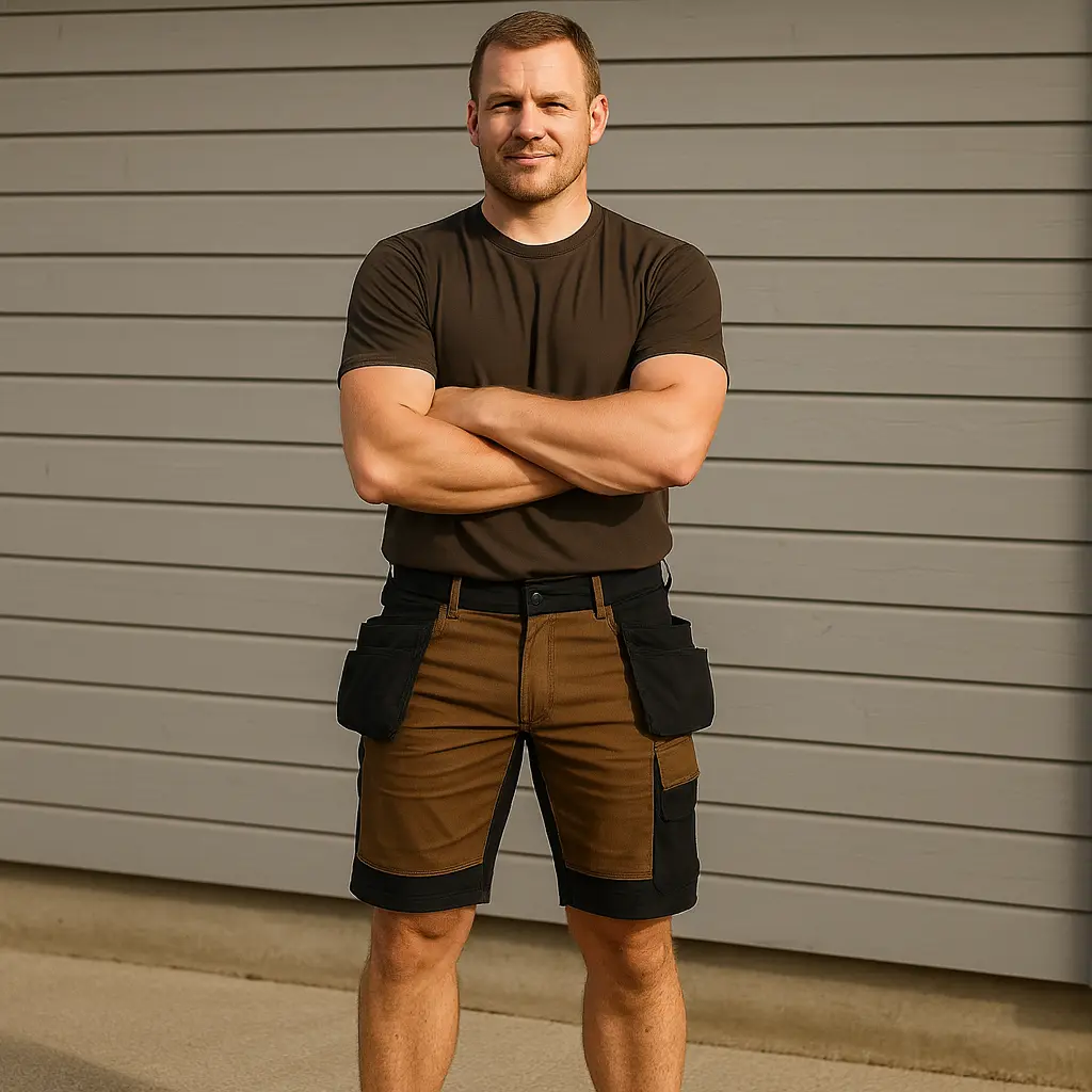 håndværker med shorts