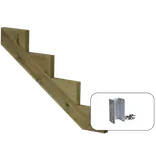 Plus 34,2° Trappevange 4 trin m/beslag  Trindybde 25 cm