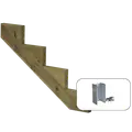 Plus 34,2° Trappevange 4 trin m/beslag  Trindybde 25 cm