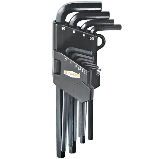 Staco stiftnøglesæt 10 dele 1,5-10 mm med kugle og holder