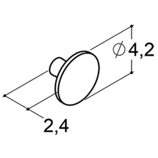 Scanbad Button knopgreb Ø42mm i sort plastik