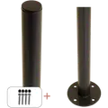 Plus Stålstolpe rund m/fod  Ø42,4 mmx96 cm  inkl. 1 stk. stolpeafdækning/bolte