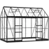 Halls ICON Planthouse 6 7,3 m² sort m/3 mm hærdet glas og fundament