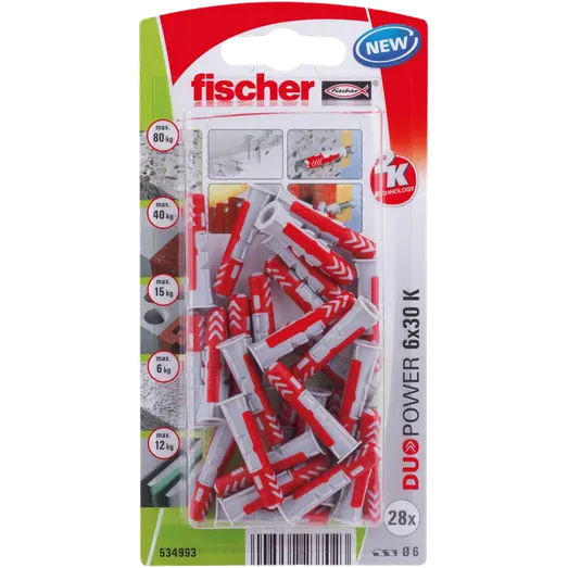 Fischer DuoPower universaldybel 6x30 mm 28 stk