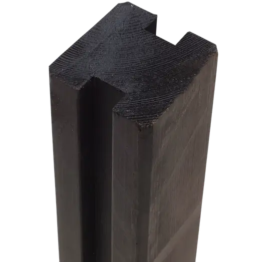 PLUS Krydsskåret Profilstolpe m/2 spor 9×9×268 cm Sort