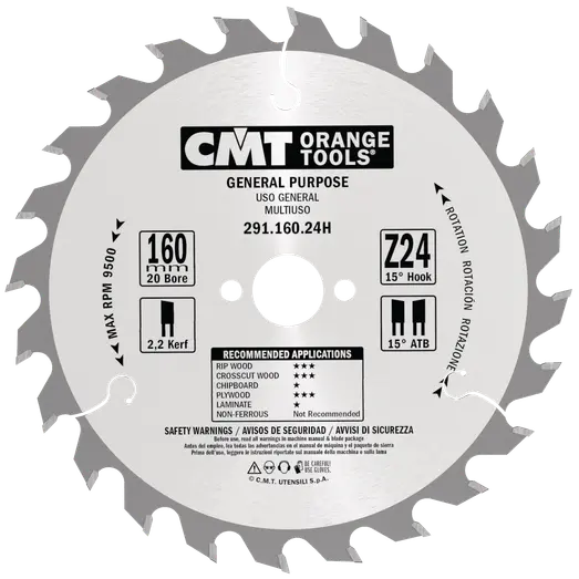 CMT savklinge 160x2,2x20 mm. Z24W