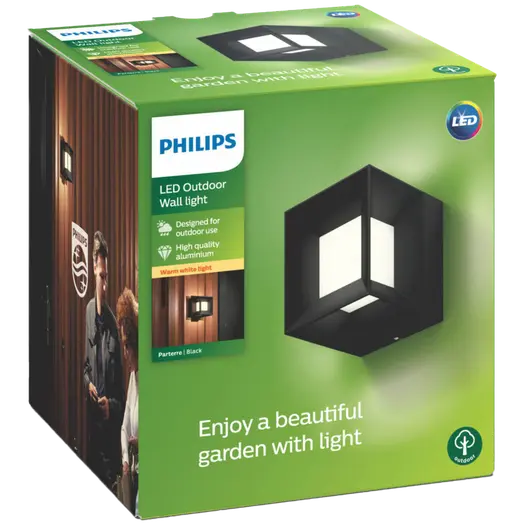 Philips Parterre udendørs væglampe sort