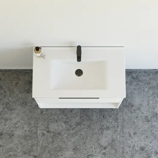 Scanbad NOW vaskeskab m/én skuffe og åbent rum 65,8x45,5 mat hvid glat front