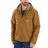 Carhartt washed duck sherpa lined jakke brun
