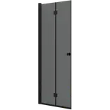 Scanbad foldedør 89x200cm sort/røgfarvet glas