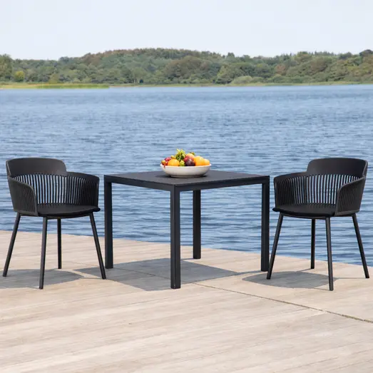 Guldborg havemøbelsæt med 2 Søby kurvestole sort
