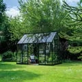 Halls ICON Planthouse 8 9.7m² sort m/3 mm hærdet glas og fundament