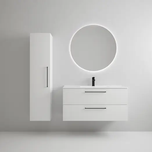 Milobad badmiljø Alpine 100 cm mat hvid