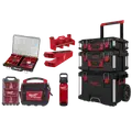Milwaukee PACKOUT™ sæt rød Trolley/organizer/maske/værktøjsholder/drikkedunk