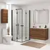 Scanbad B-Foldedør til brusekabine 200x87-89 cm sort m/klar glas