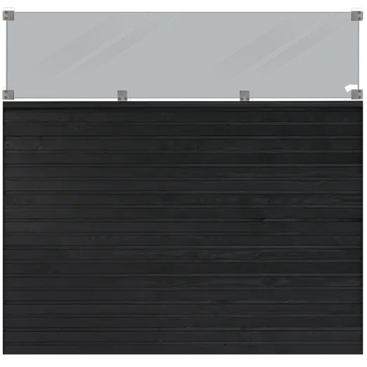 PLUS Plank Profilhegn m/glas 174×163 cm Sort