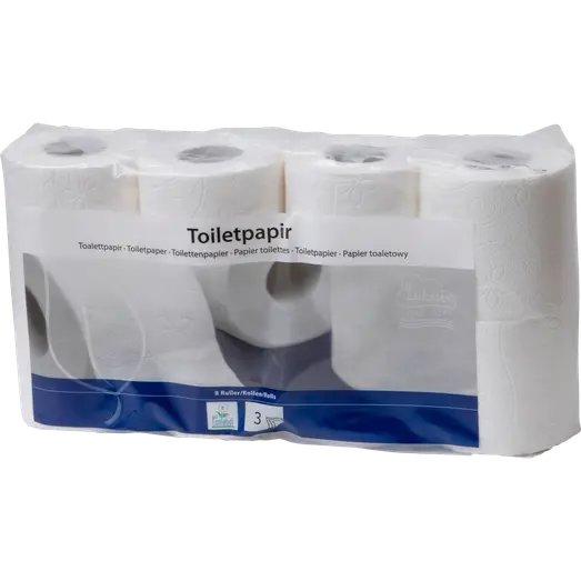 Abena toiletpapir 3-lags 18x9,5cm 8 ruller