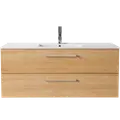 Badskab Milano 2 skuffer m/vask varm eg, 120 cm