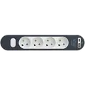4-stikdåse med ledning og USB A+C uden jord 1,4m