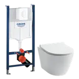 Grohe Rapid SL 1130 indbygnings cisterne og Flow FL60 hængeskål inkl. slim toiletsæde m/softclose