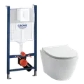 Grohe Rapid SL 1130 indbygnings cisterne og Flow FL60 hængeskål inkl. slim toiletsæde m/softclose