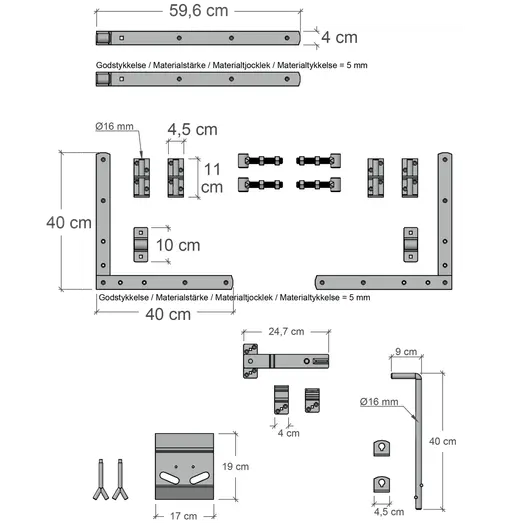Plus Tokyo Dobbeltlåge inkl. beslag  300x90 cm