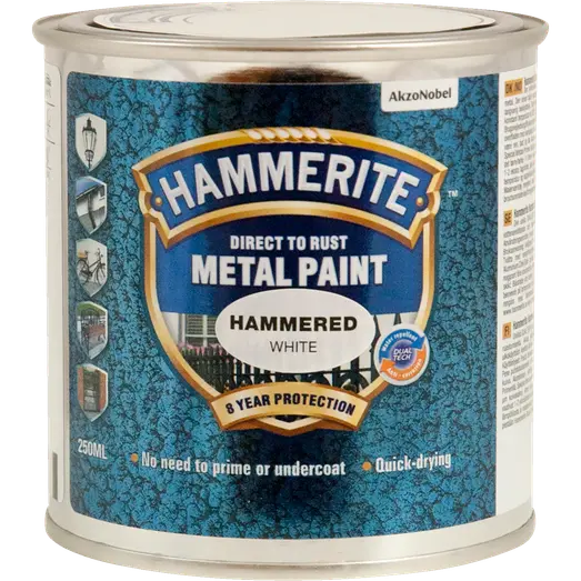 Hammerite effekt metalmaling hvid