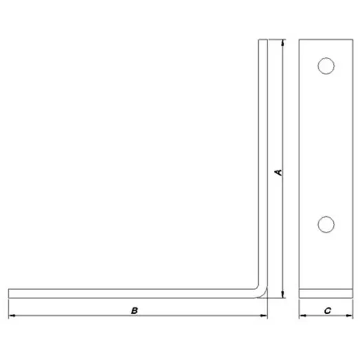 PN vinkelbeslag t/bolt 145 x 30 mm