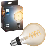 Philips Hue LED globe pære E27 7W G93 filament hvid ambiente