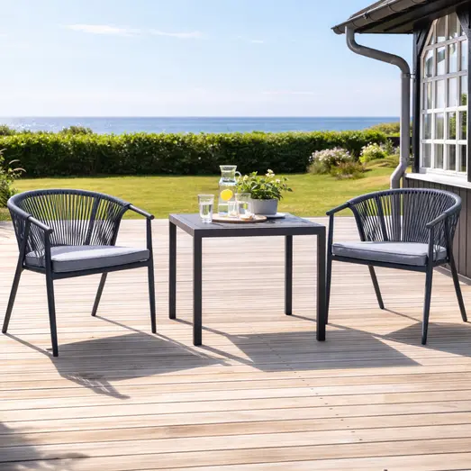 Guldborg havemøbelsæt med 2 Dragør stole grå 