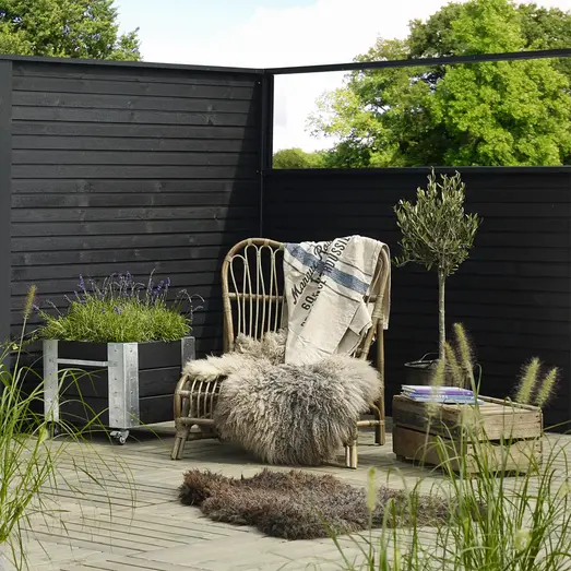 PLUS Plank Profilhegn 174×166 cm Sort