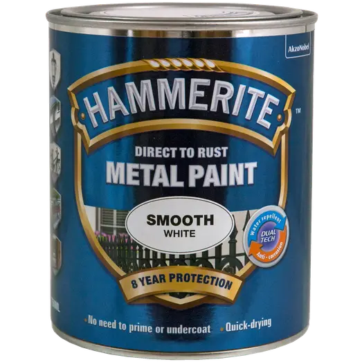 Hammerite glat-effekt metalmaling hvid