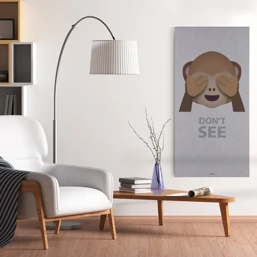 Art-Acoustic akustikbillede Abe Don´t See 9x600x1200 mm lys grå