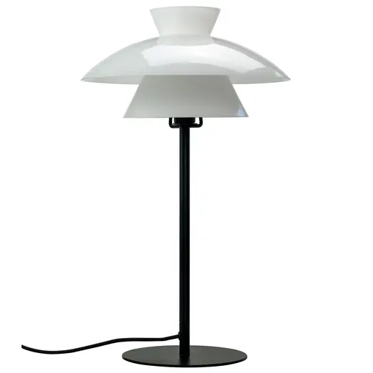 Dyberg Larsen Valby opal bordlampe 3 G9 sort