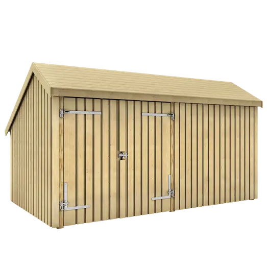 Plus Multi havehus 10,5 m² 2 moduler med dobbeltdør og lukket front