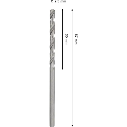 Bosch PRO Metal HSS-G-spiralbor, 2,5x30x57 mm