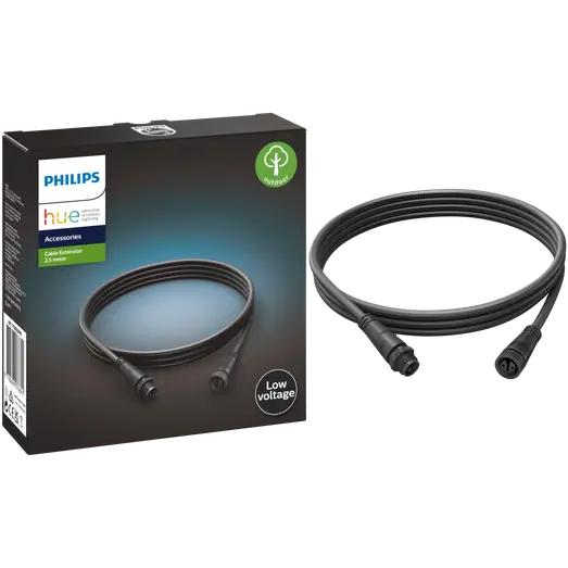 Philips Hue udendørs forlængerkabel 2,6 m sort