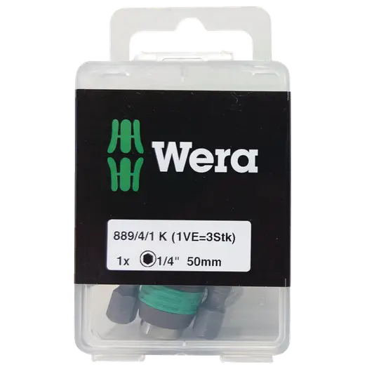 Wera 889/4/1 K rapidadapter universal bitsholder 1/4"x50 mm 3 stk