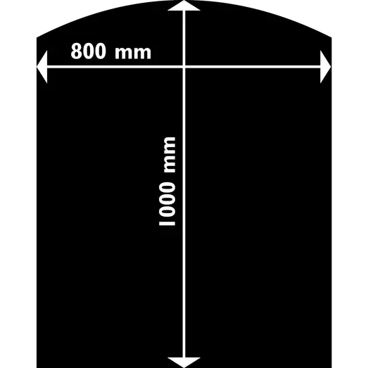 Aduro stålgulvplade buet 1000x850 mm sort