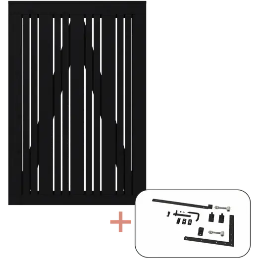 PLUS Tangent enkeltlåge 95×140 cm sort inkl. sort beslag